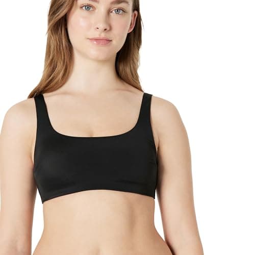 Image of Amazon Essentials Women's Square-Neck Bikini Top, Washed Black, 12