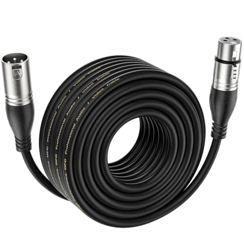 Image of EBXYA XLR Cable 15M - Premium Balanced Microphone Cable with 3-Pin XLR Male to Female Mic Speaker Cable, Black