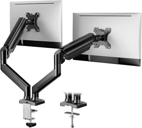 Image of ErGear Dual Monitor Arm Desk Mount for 17 to 32 Inch Curved Flat Screens, Dual Monitor Stand Holds up to 10kg, Double Gaming Screen Arm Support VESA 75/100 mm