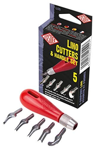 Image of ESSDEE Five Lino Cutters and Handle Set (Lino Cutter Styles 1 to 5)
