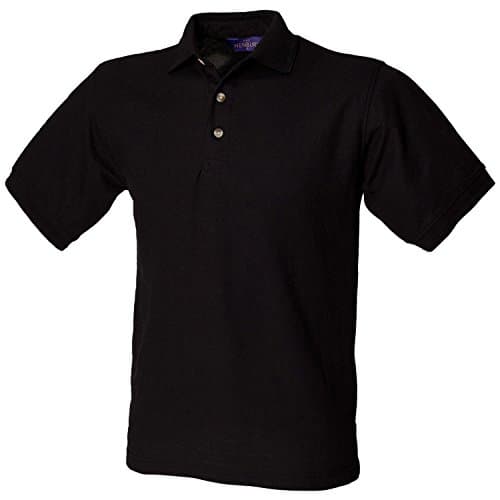 Image of Henbury Ultimate Heavy Pique Polo Shirt H410 Black XXL