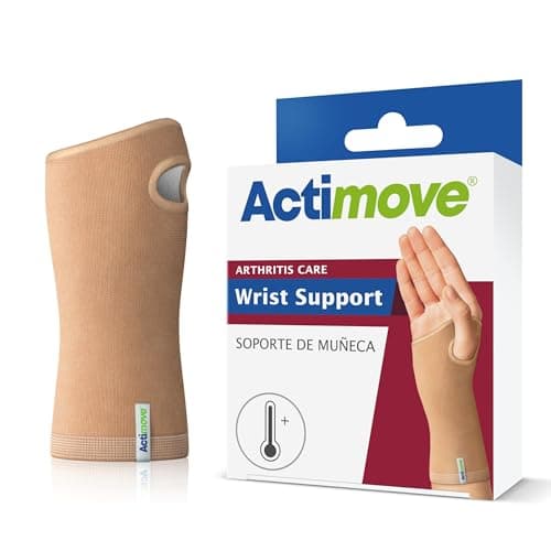 Image of Actimove® ARTHRITIS CARE Wrist Support - Light Compression Support and Therapeutic Warmth For Wrist Arthritis - Heat-Retaining Ceramic Fibre Yarns - Beige, Large
