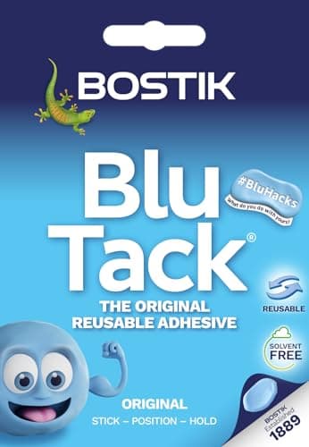 Image of Bostik Blu Tack Blue - Handy Size - Multipurpose Reusable Adhesive - Clean - Safe & Easy to Use - Non-Toxic