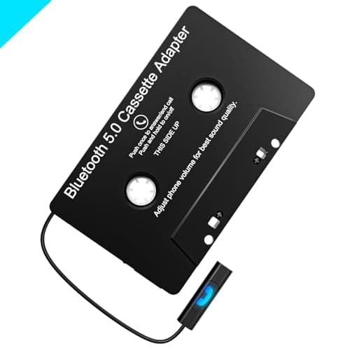 Image of voijump Car Audio Cassette to Aux Adapter,Wireless Cassette Audio Receiver,Tape Player Bluetooth 5.0 Cassette Aux Adapter,Audio Cable Tape Adapter for Car, Phone, MP3 ect. Black
