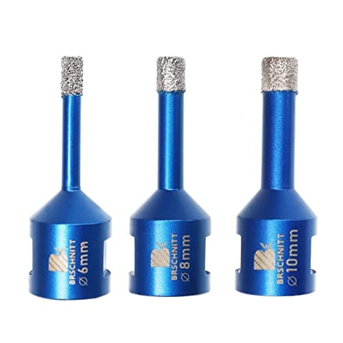 Image of Diamond Drill Bit 6mm 8mm 10mm,BRSCHNITT M14 Vacuum Brazed Diamond Tip Drill Bit for Tile Porcelain Stoneware Ceramic Marble Granite Drilling(3pcs/set)