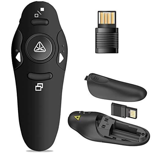 Image of ZRZLMVP Presentation Clicker - Wireless PowerPoint Clicker for Powerpoint Pointer, 2.4GHz USB Remote Presentation Clicker, PPT Laptop Clicker with Red Laser Pointer Slide Advancer for Mac, PC, Laptop