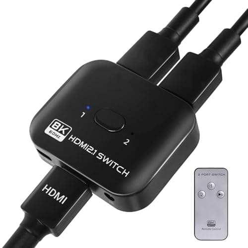 Image of TCNEWCL 8K@60Hz HDMI Splitter Switch 2 in 1 out Bidirectional 4K@120Hz with Power Cable & Controller, UHD 48Gbps, Compatible with PS5 Xbox Monitors Projectors