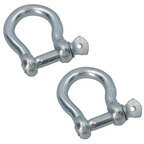 Image of AB Tools 12mm Galvanised Bow Shackle 2 Pack Single Shackle Link Chandlery Boat Yacht