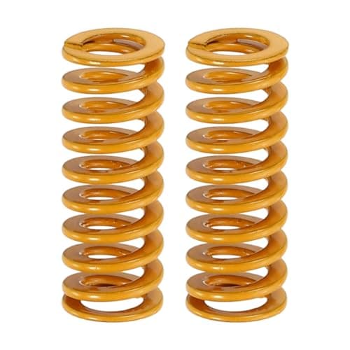 Image of sourcing map 2pcs 3D Printer Heating Bed Spring, 8mm OD 20mm Length Light Load Compression Mould Die Spring 3D Printer Compression Spring for 3D Printer Electric Part, Yellow