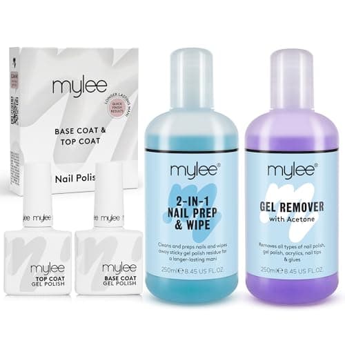 Image of MYGEL Top & Base With Mylee Prep Wipe & Remover UV LED Nail Gel Polish Kit Soak Off