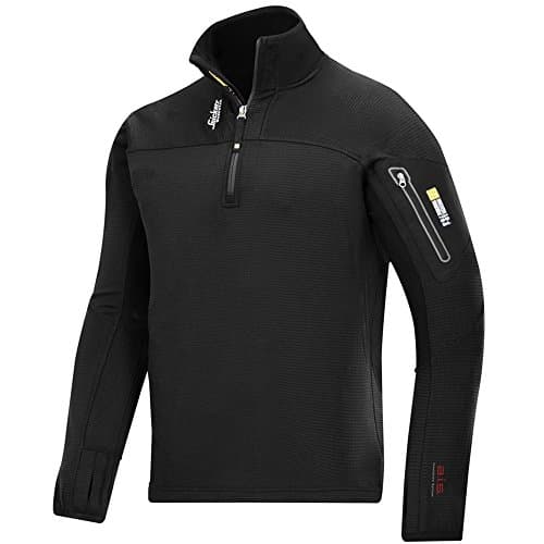 Image of Snickers 94350400006 Size Large "Body Mapping" 1/2 Zip Pullover Fleece - Black