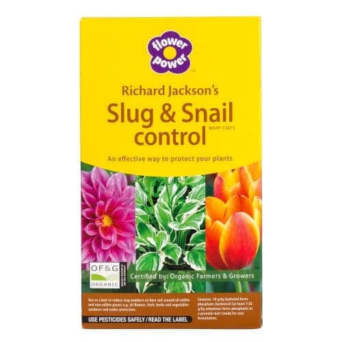 Image of Flower Power Richard Jackson Organic Slug & Snail Control Pellets, Natural Metaldehyde-Free Formula with Iron Phosphate, Plant Safe Treatment for Garden and Vegetables, 1.2kg