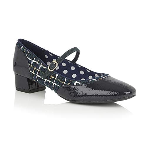 Image of Ruby Shoo Women's Tweed Jolene Low Heel Bar Shoes UK 8