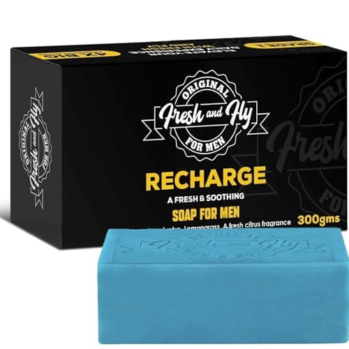 Image of Fresh and Fly Men's Soap Bar for Face, Body, Hair 300g - 4X Bigger 4X Longer Fragrance-Free Natural Soap Bar for Moisturizing Face, Body Bar for Sensitive Skin Cleansing Formula