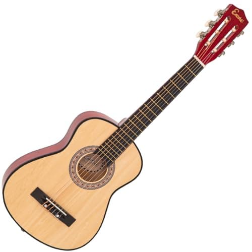 Image of Encore Junior 30" Classical Guitar Starter Pack – Natural | Kids Nylon String Beginner Guitar Set with Bag, Strap, Pitch Pipe, Picks & Online Lessons
