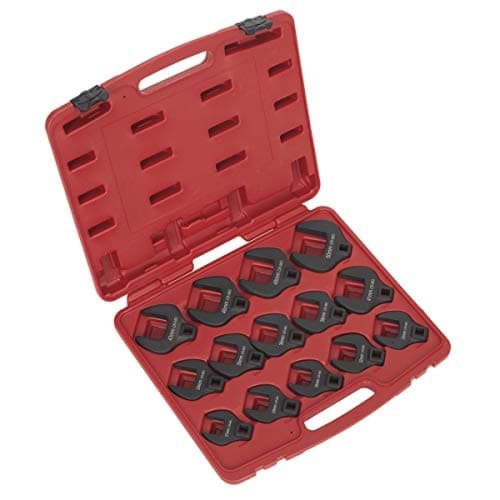 Image of Sealey Ak59831 Crow's Foot Spanner Set 14Pc 1/2In Sq Drive Metric