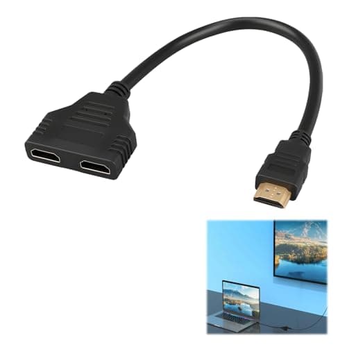 Image of Hdmi Splitter 1 In 2 Out, Dual Hdmi Adapter 1080p HDmi Splitter Extended Display 2 Port HDmi Splitter Switcher for Monitors Full HD HDTV Blu-ray DVD Fire Stick PS3/4, Plug and Play