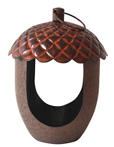 Image of Peckish 60052109 Acorn Shaped Metal Bird Feeder, Brown, 18.0 cm*14.0 cm*14.0 cm
