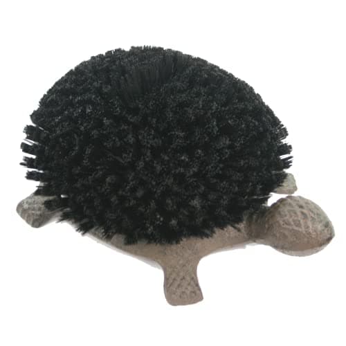 Image of Black Ginger Cast Iron heavy duty boot brush & boot & mud scraper in a turtle design | Wellies, trainers, shoes and boots | Measures 30 x 19 x 11 cm…