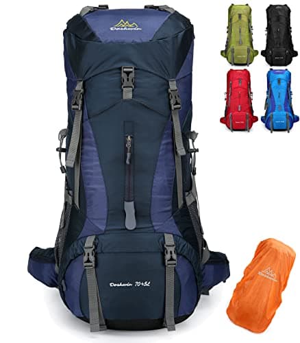 Image of Doshwin 70L Large Backpack Camping Trekking Hiking Travel Rucksack for Women Men (with Rain Cover)