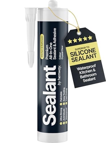 Image of Crystal Clear Kitchen & Bathroom Sealant & Adhesive Hybrid Polymer | Superior to Bathroom Silicone Sealant | Waterproof, Odourless, Anti-Mould | Ideal For Kitchen & Around Bath & Shower - 300ml 1 Pack