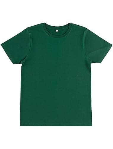 Image of Earth Wardrobe Heavyweight Organic Cotton T-Shirt – Men’s/Unisex Plain Tee, Thick Soft Fabric, Durable Everyday Basic Bottle Green