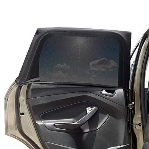 Image of Car Window Sunshade -2 Pack Breathable Mesh Car Rear Side Window Shade Sunshade UV Protection for Baby Family Pet Size M, Mosquito Net Curtain Fit for Most(95%) of Cars, Cover Full Window