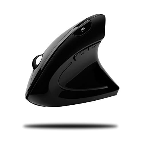 Image of Adesso iMouse E10 - Vertical Ergonomic Optical 6-Button 2.4 GHz RF Wireless Mouse - Right Hand Orientation Black