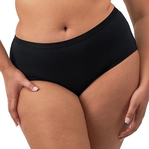 Image of Elomi Women's Downtime Short Brief Bikini Style Underwear, Black, 3XL Plus