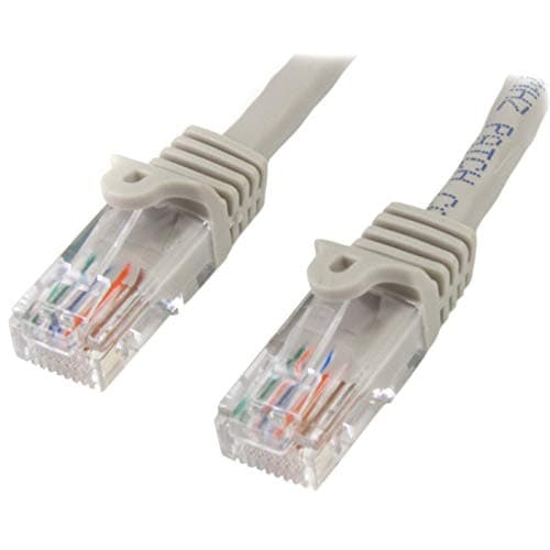 Image of StarTech.com 1 m Gray Cat5e Snagless RJ45 UTP Patch Cable - 1m Patch Cord - Ethernet Patch Cable - RJ45 Male to Male Cat 5e Cable (45PAT1MGR), Grey