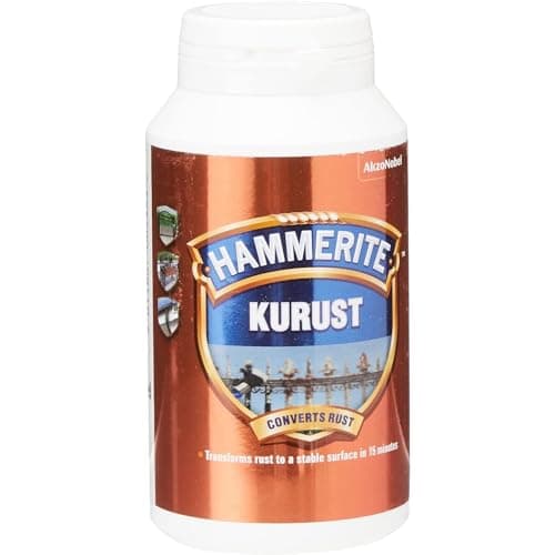 Image of AMK® Hammerite Kurust Rust Converter Treatment 250ml Converts to Paintable Surface Stops Spreading Metal Iron Steel Primer Base Coat Anti Corrosion Protection for Car Gate Railing Furniture Tool