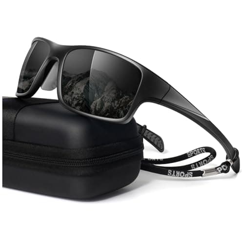 Image of LINVO Polarised Sports Sunglasses for Men,Thick Square Wrap Around 100% UV400 Protection Sun Glasses for Driving Fishing