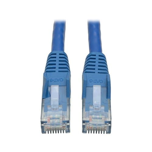 Image of Eaton Cat6 Gigabit Snagless Molded UTP Patch Ethernet Cable, RJ45 Male-to-Male Cable, Blue, 5 Feet / 1.5 Meters (N201-005-BL)