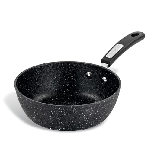Image of Scoville NEVERSTICK 20cm Wok Pan, Small Non-Stick Wok, Deep Stir-Fry Pan, Suitable for All Hobs Including Induction, Cool-Touch Handle, Dishwasher Safe, PFOA Free, Aluminium, Black