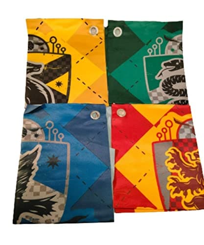 Image of Harry Potter Hogwarts Crest Banner All Four House Wall Hanging Flag Banners Multi Medium