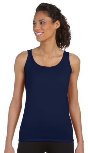 Image of Gildan Ladies Soft Style Tank Top Vest (M) (Navy)