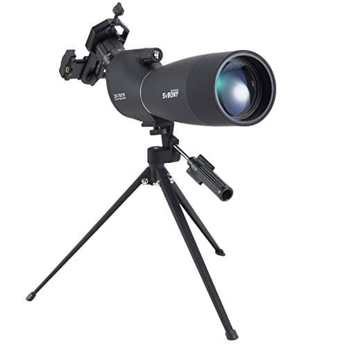Image of Svbony SV28 Spotting Scope, 25-75x70 with Tripod, HD BAK4 Prism FMC Lens, Phone Adapter for Target Shooting, Archery, Birdwatching, Moon