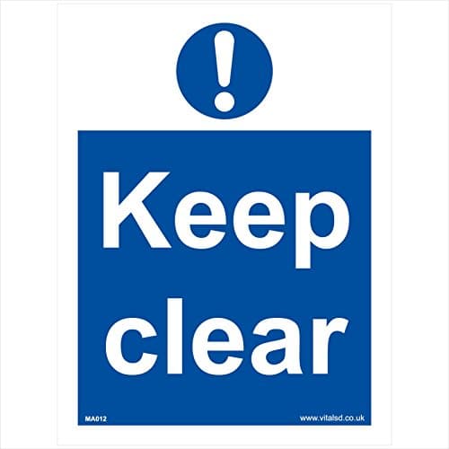 Image of MA012 Keep Clear SIGN access no parking leave driveway garage escape route 200mm x 300mm Sticker/Sav - White Background