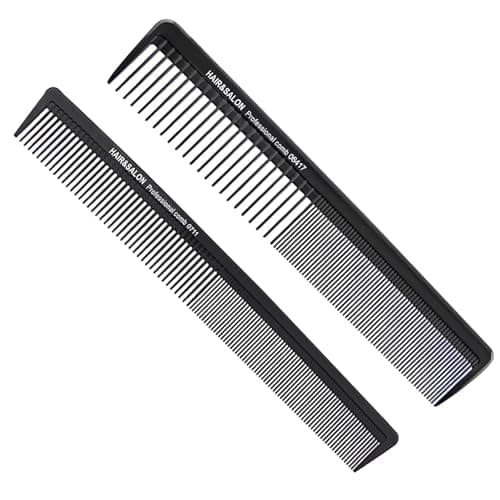 Image of Hair Comb, 2 PCS Combs, Professional Hairdressing Fine and Standard Tooth Cutting Heat Resistant Anti Static Styling Combs for Grooming Styling Salon Hotel Care Tools