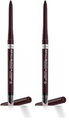Image of L'Oréal Paris Gel Eyeliner, Intense Long-lasting Colour, Semi Permanent, Infallible Grip 36H Gel Automatic Eyeliner, Brown Denim (Pack of 2)