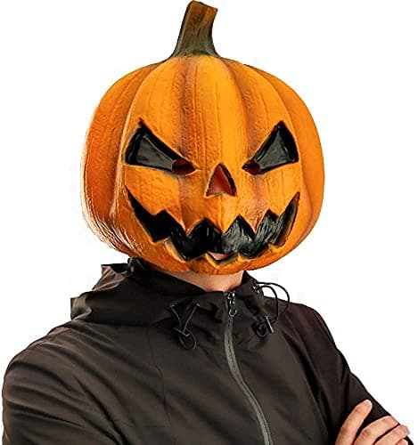 Image of PartyHop Pumpkin Mask Latex Full Head Realistic Masks For Halloween Decoration Carnival Costume Party