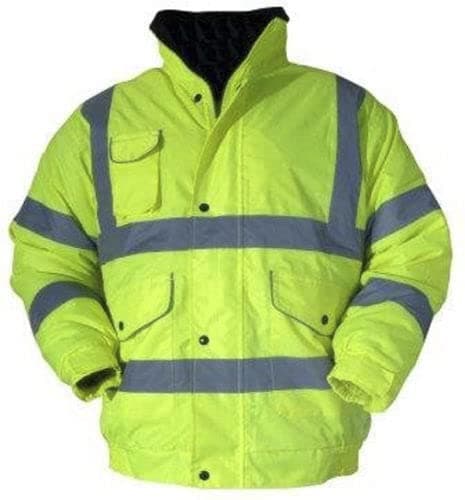 Image of Mens New Hi Viz Vis High Visibility Bomber Safety Work Jacket Coat Top Size S-5XL (as8, alpha, 3x_l, regular, regular, Yellow)