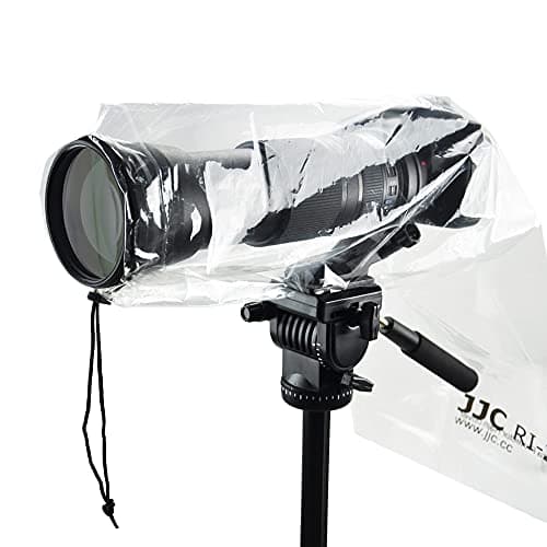 Image of JJC Camera Rain Cover, Waterproof Rain Coat Protector for Canon Nikon Sony DSLR Camera with Lens up to 45cm Long (2 Piece)