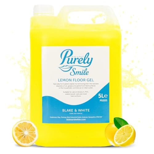 Image of Blake & White Purely Smile Lemon Floor Gel 5L - Powerful Floor Cleaner Liquid for Tiles & Hard Surfaces - Removes Oil, Grease & Grime Deposits - Suitable for Linoleum, PVC & Sealed Wood