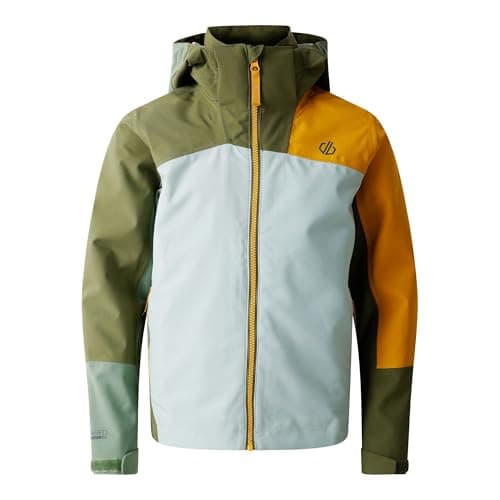 Image of Dare 2b Unisex Kids Explore II Mountain Active Shell Waterproof Jacket, OlivGr/HdgGr, 15-16 Years EU