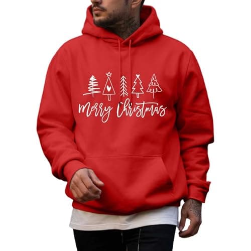 Image of Generisch Festive Christmas Hoodie Casual Winter Sweatshirt Seasonal Design, red, XXL