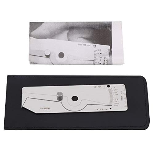 Image of Single Pipe Pit Welding Gauge, Stainless Steel Metal Gage Precision Inspection Metric Metal Sheet Thickness Gauge Measuring Tool