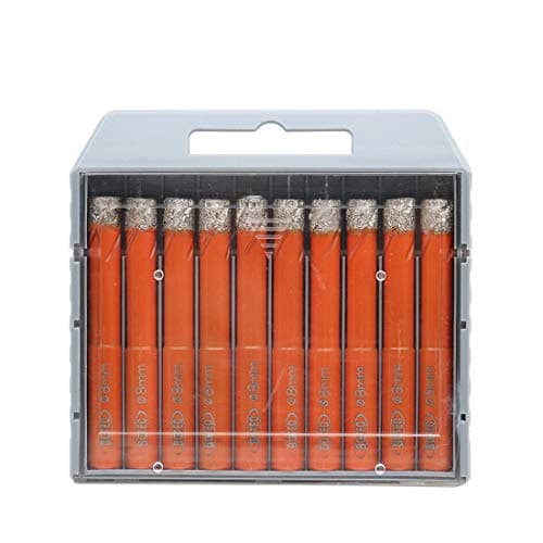 Image of Dry Diamond Drill Bit Set,BGTEC 10pcs 8mm Hole Saw for Granite,Marble,Masonry, Concrete, Tile/Ceramic, Glass, Hard Plastic,Vacuum Brazed Diamond Core Drill Bit Kit