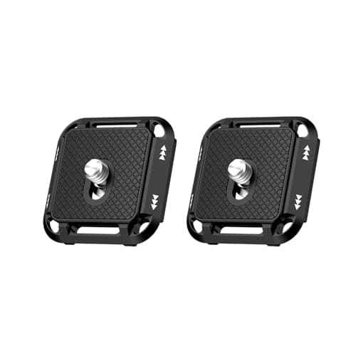 Image of JJC 2Pieces Quick Release Plate with 1/4 Screw, Camera Metal Quick Release Plate Compatible with Peak Design Capture Camera Clip V3, Install Arca-Type Tripod Heads
