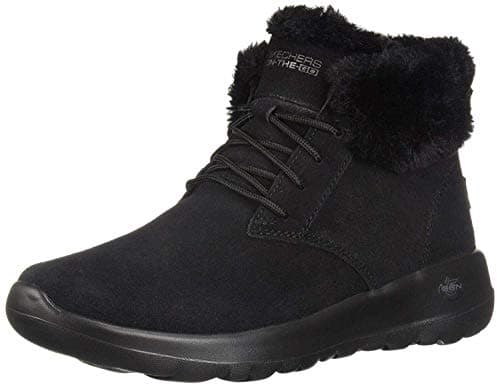 Image of Skechers Women's On-the-go Joy Ankle boots, Black Black Suede Trim Bbk, 4 UK